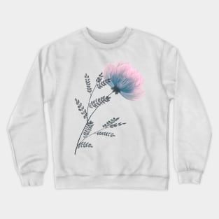 Transparent pink flower Crewneck Sweatshirt